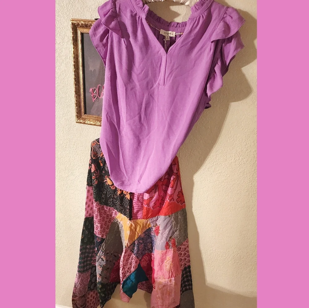Boho Patchwork Cotton Harem Pants -OSFM - Picture 4 of 4